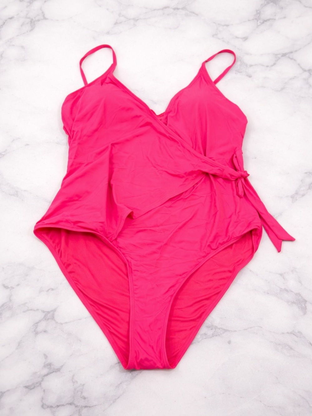 White Birch Raspberry Pink One Piece Swimsuit L XL NWOT